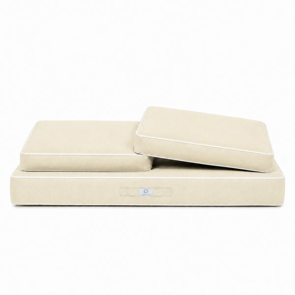 Set Cuscini Premium 100x50 Giallo Beurre - 1 Seduta + 2 Schienali (Spesso 12cm & Passepoil)