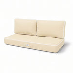 Set Cuscini Premium 100x50 Giallo Beurre - 1 Seduta + 2 Schienali (Spesso 12cm & Passepoil)