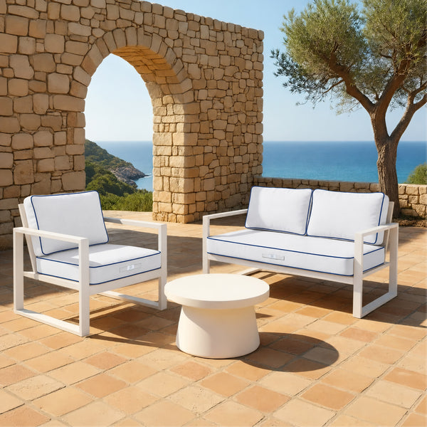 Set Cuscini Premium 50x50 Bianco - Spesso 12cm & Finitura con Profilo