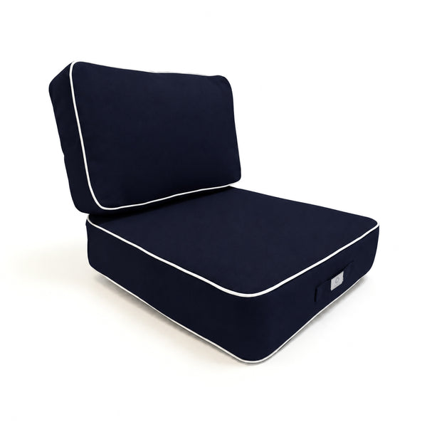 Set Cuscini Premium 50x50 Blu Marino - Spesso 12cm & Finitura con Profilo