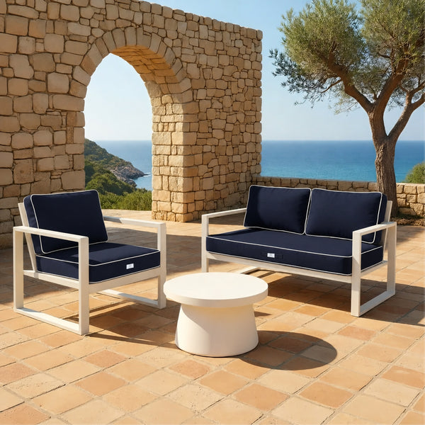 Set Cuscini Premium 60x60 Blu Marino - Spesso 12cm & Finitura con Profilo