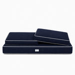 Set Cuscini Premium 120x60 Blu Marino - 1 Seduta + 2 Schienali (Spesso 12cm & Passepoil)