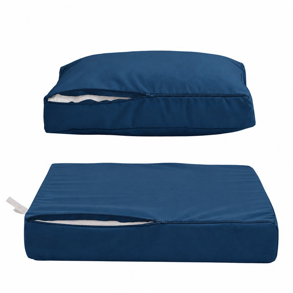 Set Cuscini Salotto da Giardino 50x50 Blu Petrolio - Sfoderabile & Anti-UV (Seduta + Schienale)