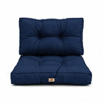 Set Cuscini Trapuntati 50x50 Blu Petrolio - Spesso 15cm & Morbido (Seduta + Schienale)
