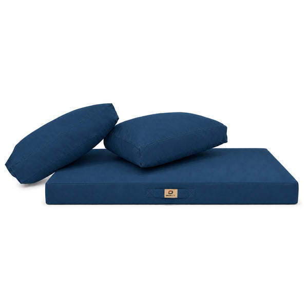 Set Cuscini Salotto da Giardino 100x50 Blu Petrolio - Sfoderabile & Anti-UV (1 Seduta + 2 Schienali)