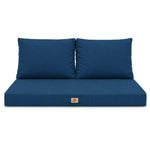 Set Cuscini Salotto da Giardino 100x50 Blu Petrolio - Sfoderabile & Anti-UV (1 Seduta + 2 Schienali)