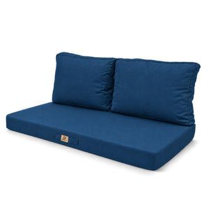Set Cuscini Salotto da Giardino 100x50 Blu Petrolio - Sfoderabile & Anti-UV (1 Seduta + 2 Schienali)