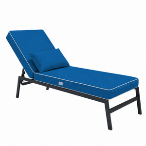 Materassino Premium Lettino 190x60 Blu Royal - Spessore 10cm & Poggiatesta (Sfoderabile)