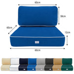 Set Cuscini Premium 60x60 Blu Royal - Spesso 12cm & Finitura con Profilo