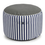 Pouf Rond Rayure Bleu Marine - autre angle