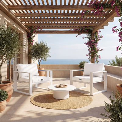 Ensemble Coussins Fauteuil 50x50 Blanc Cassé - vue principale