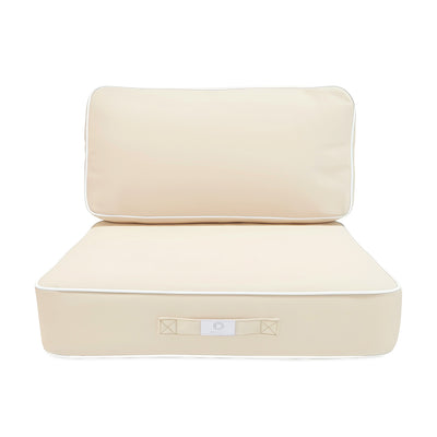 Coussins pour fauteuils et canapés Deco-arts.fr, ensemble de 2 coussins 60x60 cm jaune beurre épais 12cm avec passepoil.