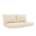 Ensemble de coussins pour fauteuils et canapés Deco-arts.fr, 120x60 cm, jaune beurre, 12 cm épais, passepoil, 1 assise + 2 dossiers