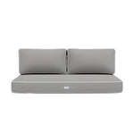 Ensemble de coussins pour fauteuils et canapés, gris clair, 120x60 cm, épais 12 cm, avec passepoil, deco-arts.fr