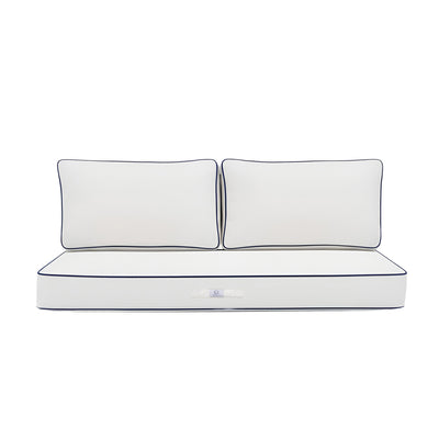 Coussins pour salon de jardin déhoussable premium 120x60cm - Blanc - Déco Arts