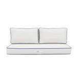 Coussins pour salon de jardin premium déhoussable 100x50cm - Blanc - Déco Arts