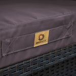 Coussins pour fauteuils et canapés de salon jardin, ensemble gris carbone déhoussable et anti-UV, assise et dossier.