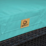 Ensemble de coussins pour salon de jardin 60x60 cm, bleu Caraïbes, déhoussables et anti-UV pour fauteuils et canapés.