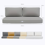 Ensemble de coussins pour fauteuils et canapés, 3 pièces gris clair, épais 12cm, passepoil, parfait pour décoration intérieure.