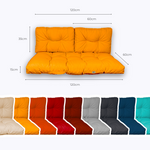 Coussins pour salon de jardin capitonné 120x60cm jaune - Deco-arts.fr