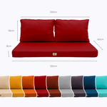 Ensemble de coussins de salon jardin rouge 120x60 cm, déhoussables et anti-UV, pour fauteuils et canapés, Deco-arts.fr