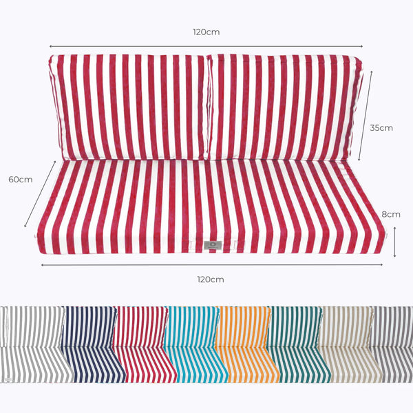 Ambiance jardin avec coussin rouge