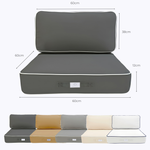 Ensemble de coussins gris foncé 60x60 cm, épais 12 cm avec finition passepoil pour fauteuils et canapés.