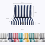 Coussin de salon jardin rayé bleu marine, ensemble pour fauteuils et canapés, 50x50 cm, tissu 270g, Deco-arts.fr