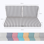 Ensemble de coussins de salon de jardin gris foncé avec rayures, 120x60 cm, pour fauteuils et canapés, en tissu 270g, Deco-arts.fr