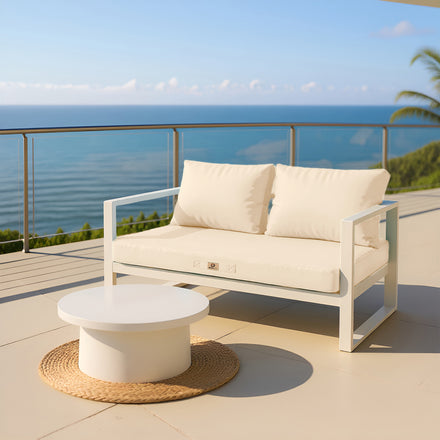 Set Cuscini Salotto da Giardino 120x60 Beige - Sfoderabile & Anti-UV (1 Seduta + 2 Schienali)