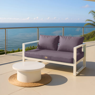 Ensemble de coussins gris carbone pour salon de jardin, déhoussables et anti-UV, pour fauteuils et canapés, Deco-arts.fr