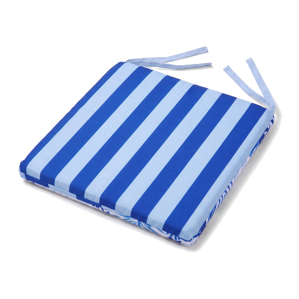 Cuscino per sedia 35x35 Motivo Fogliame Blu, retro