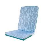 Lot de 4 Coussins pour chaises 95 x 40 cm motif Éventails Verts - Deco-arts.fr