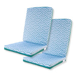 Lot de 2 Coussins pour chaises 95 x 40 cm motif Éventails Verts - Deco-arts.fr