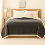 Plaid Sherpa Flanelle 480GSM 200x240 Gris Anthracite DECO ARTS - Deco-arts.fr