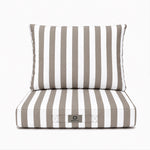 Ensemble Coussins Chaise Jardin 40x40 Rayure Beige - Premium 270g (Assise + Dossier)