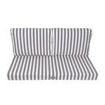 Ensemble de coussins de salon jardin rayés gris foncé, 120x60 cm, pour fauteuils et canapés, en tissu Premium 270g.