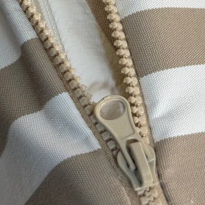 Ensemble de 3 coussins pour salon jardin en rayure beige, 100x50 cm, pour fauteuils et canapés, en tissu premium 270g.