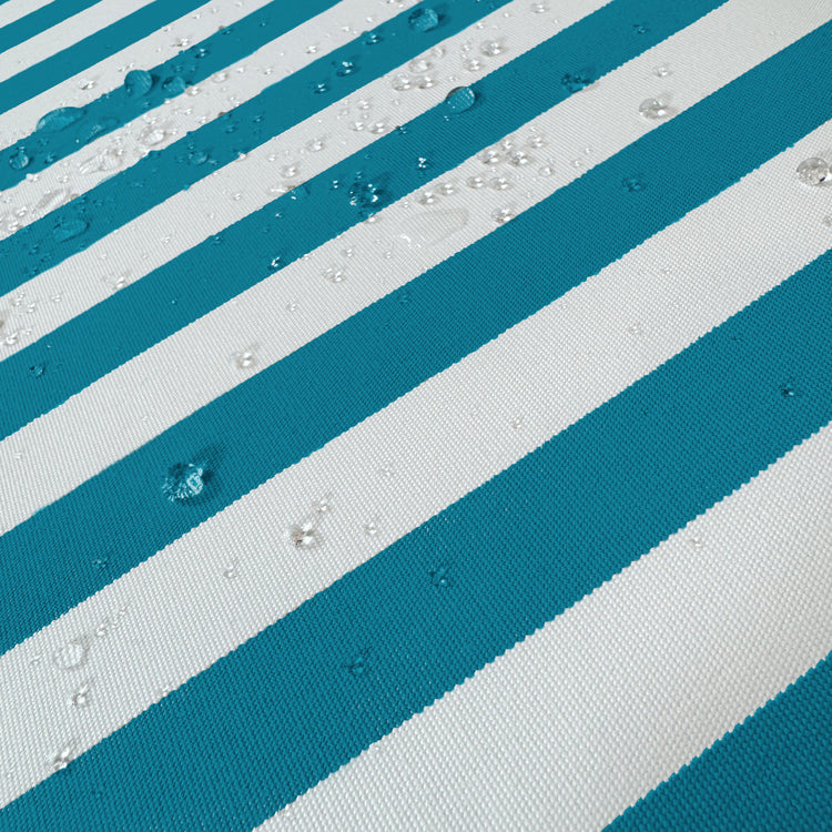 Coussins pour salon de jardin déhoussable 120x60cm - Rayure Turquoise - Deco-arts.fr