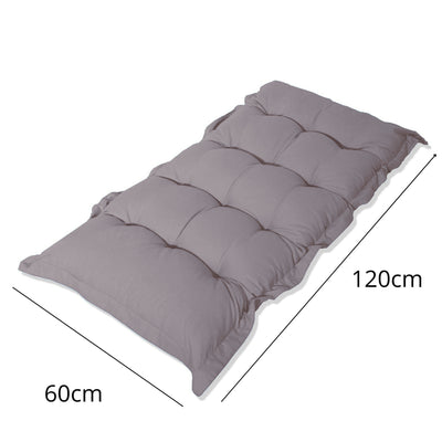 Coussin capitonné Confort Intérieur Extérieur 120x60cm - Gris Galet - Deco-arts.fr