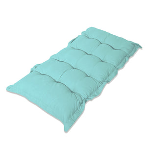 Cuscino Trapuntato per Panca e Pavimento 120x60 Blu Caraibi - Spesso 10cm (Versatile)