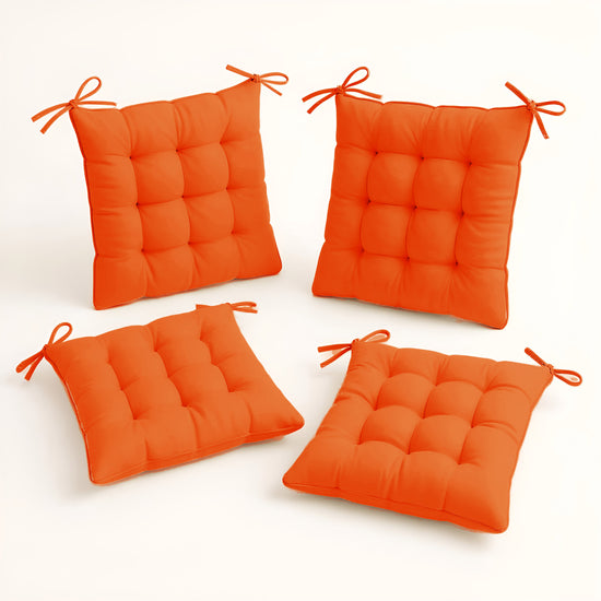 Lot de 4 Galettes de chaise 40 x 40 cm - Orange - Deco-arts.fr