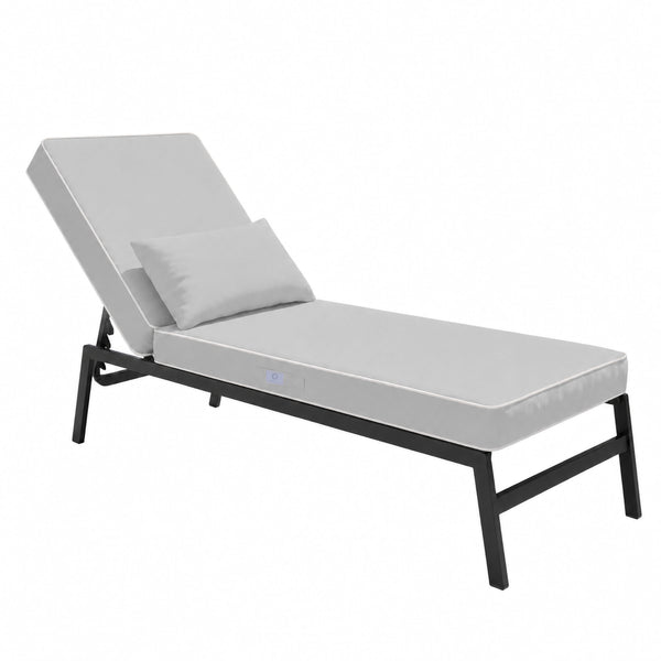 Materassino Premium Lettino 190x60 Grigio Chiaro - Spessore 10cm & Poggiatesta (Sfoderabile)