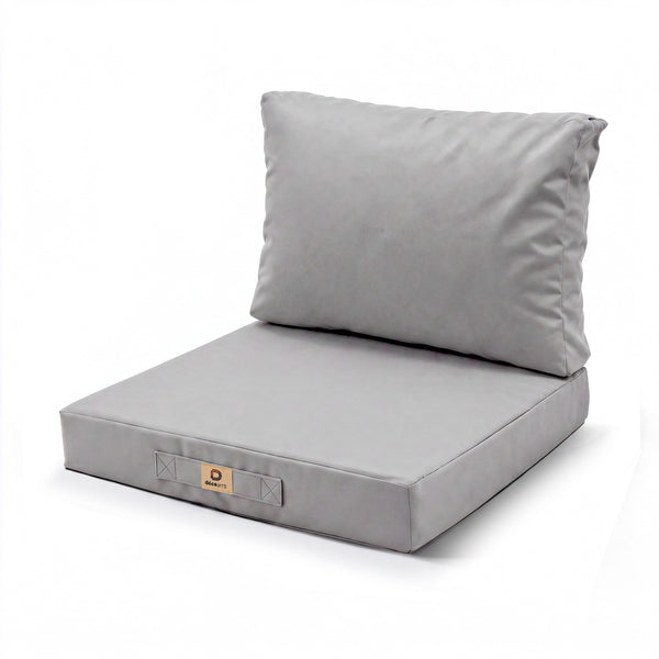 Set Cuscini Salotto da Giardino 60x60 Grigio Ciottolo - Sfoderabile & Anti-UV (Seduta + Schienale)