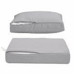 Set Cuscini Salotto da Giardino 60x60 Grigio Ciottolo - Sfoderabile & Anti-UV (Seduta + Schienale)