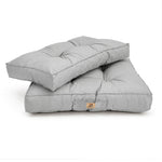 Set Cuscini Trapuntati 60x60 Grigio Ciottolo - Spesso 15cm & Morbido (Seduta + Schienale)