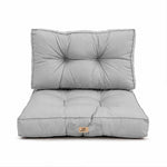 Set Cuscini Trapuntati 50x50 Grigio Ciottolo - Spesso 15cm & Morbido (Seduta + Schienale)