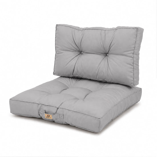 Set Cuscini Trapuntati 50x50 Grigio Ciottolo - Spesso 15cm & Morbido (Seduta + Schienale)
