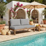 Set Cuscini Salotto da Giardino 100x50 Grigio Ciottolo - Sfoderabile & Anti-UV (1 Seduta + 2 Schienali)