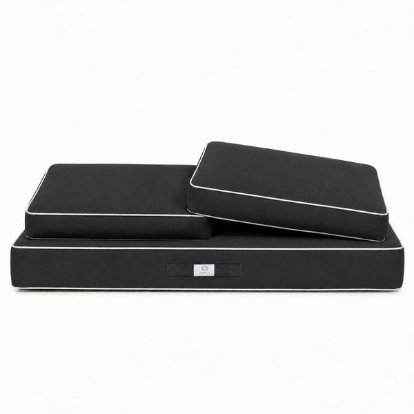 Set Cuscini Premium 120x60 Grigio Scuro - 1 Seduta + 2 Schienali (Spesso 12cm & Passepoil)